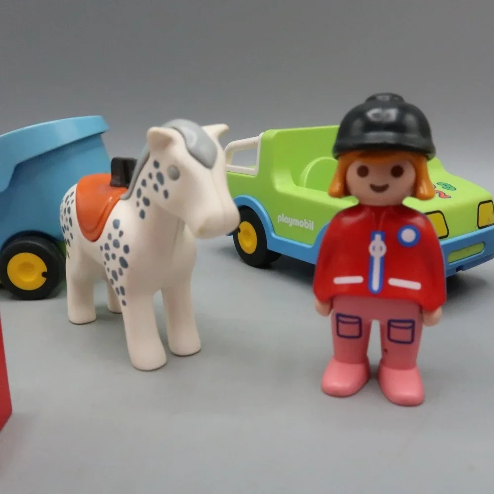 Vintage Playmobil 123 Horse Child Carrots‎ Tractor Train Farm Animal Sheep Lot